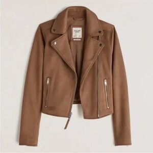 Abercrombie and Fitch Vegan Suede Moto Jacket Size M